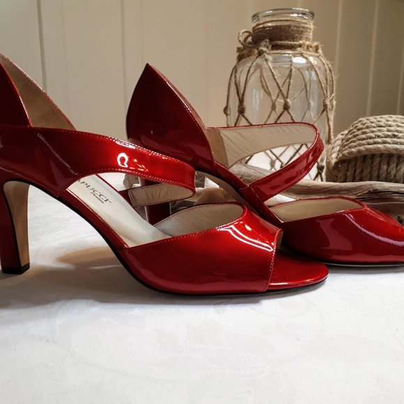 Roberto Capucci Firenze Red Patent Open Toe Shoes - Picture 5 of 15